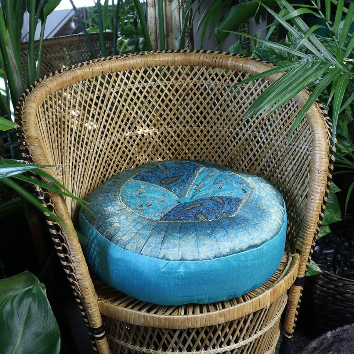 Blue Agra Meditation Cushion