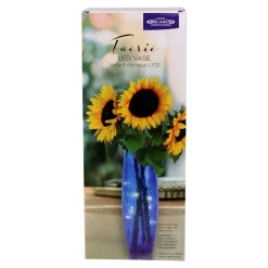 Blue Faerie LED Crackle Glass Vase
