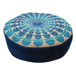 Blue Peacock Meditation Cushion