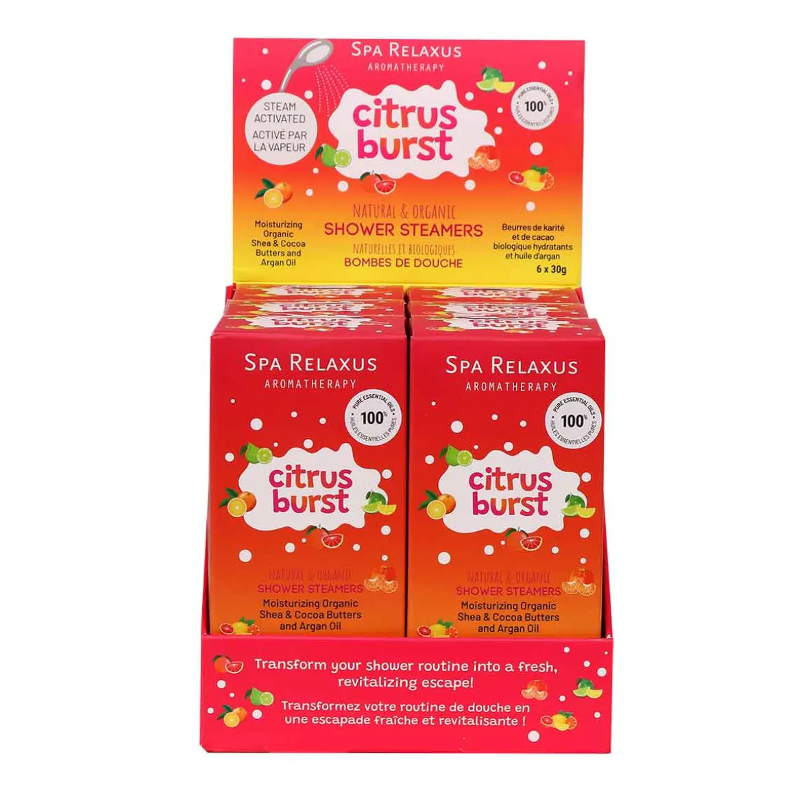 Citrus Burst Shower Steamers 6 Piece Gift Set (6 x 30 g) - Displayer of 6