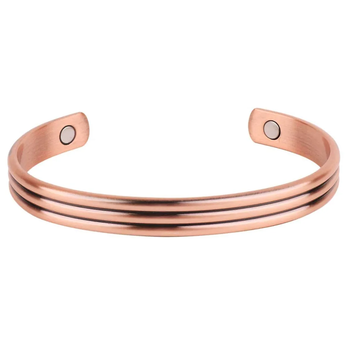 Classic Lines Magnetic Copper Bangle Bracelet