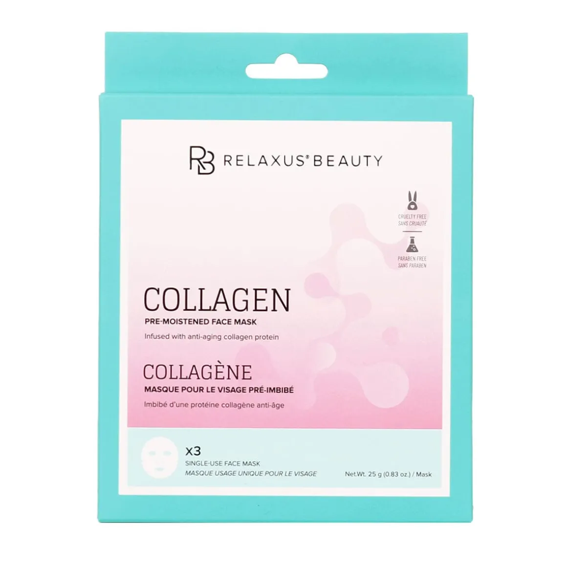 Collagen Face Masks (3-Pack) - Displayer of 12