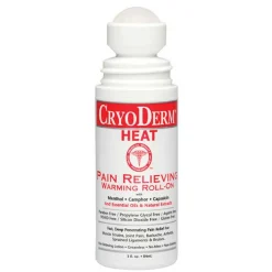 CryoDerm Heat Pain Relieving Warming Lotion 3 Oz Roll On