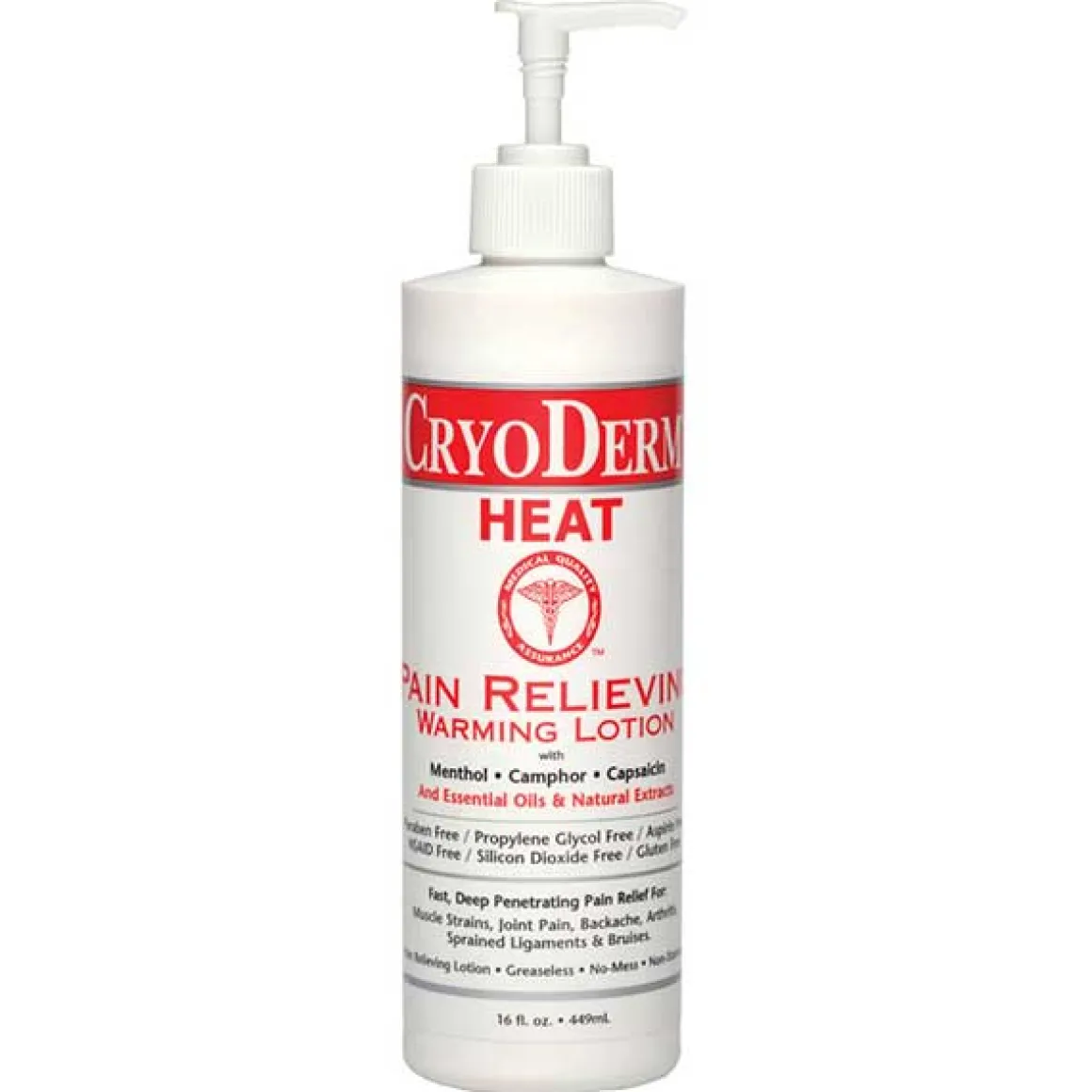 CryoDerm Heat Pain Relieving Warming Lotion 16 Oz Lotion