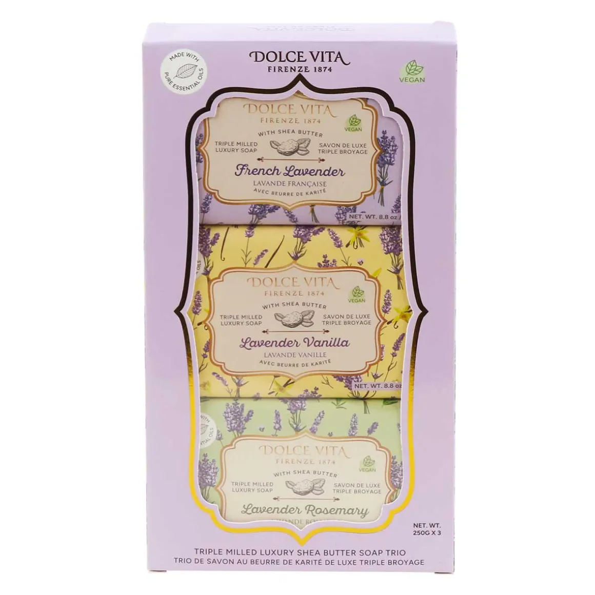 Dolce Vita Triple Milled Luxury Soaps with Shea Butter (3-Pack)