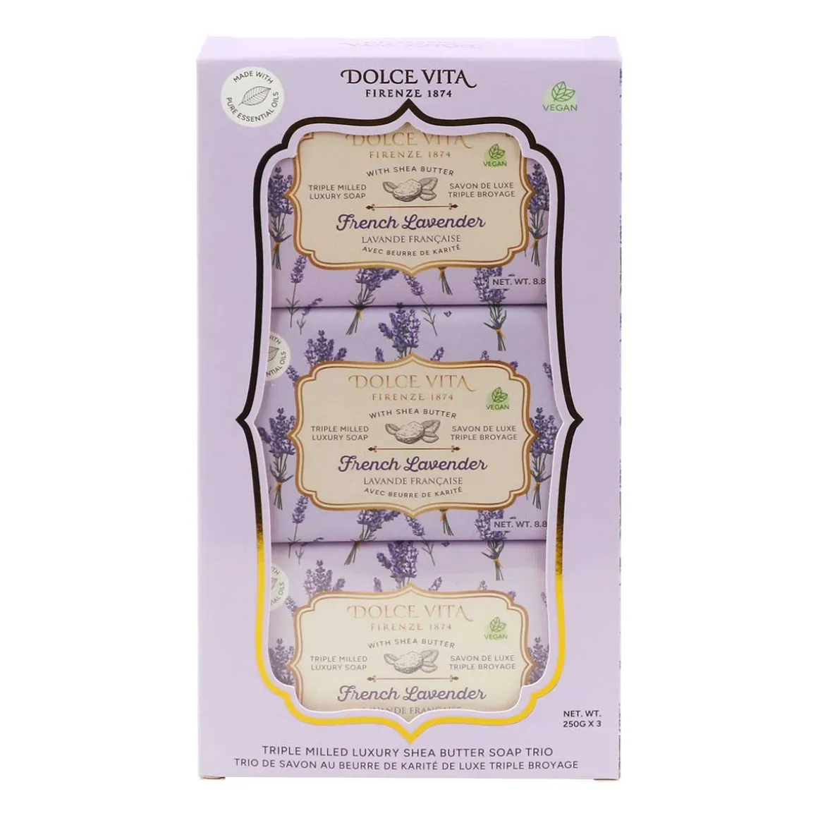 Dolce Vita Triple Milled Luxury Soaps with Shea Butter (3-Pack)