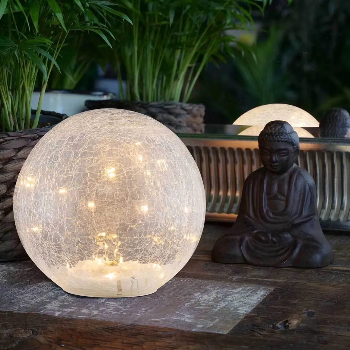 Faerie LED Crackle Glass Globe (15 cm & 20 cm)