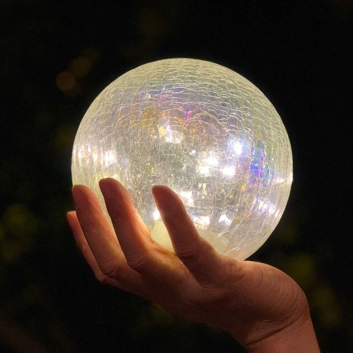 Faerie LED Crackle Glass Globe (15 cm & 20 cm)