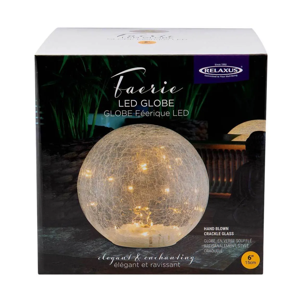 Faerie LED Crackle Glass Globe (15 cm & 20 cm)