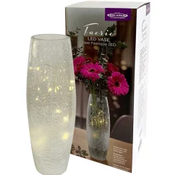 Faerie LED Crackle Glass Vase