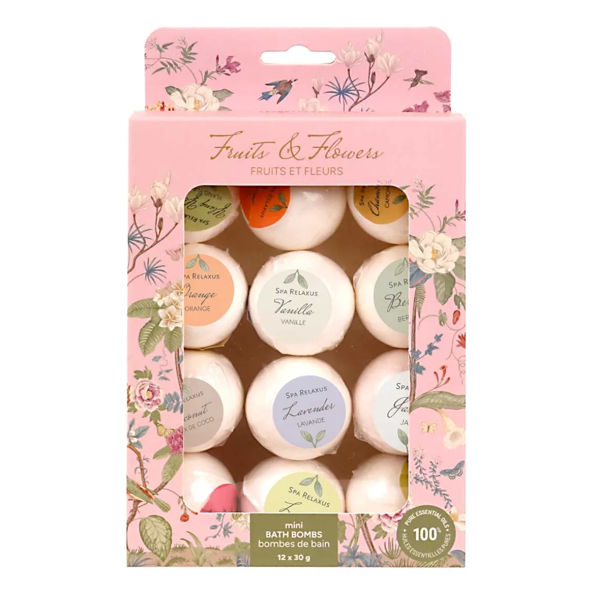 Fruits & Flowers Mini Bath Bombs 12-Piece Gift Set