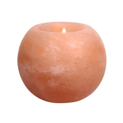 Himalayan Salt Sphere Tea Light Holder (2-Piece Set)