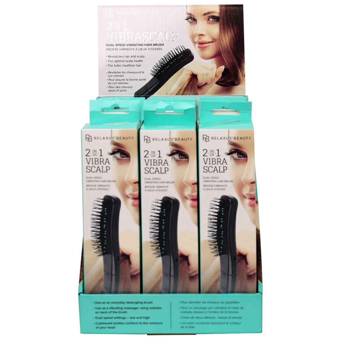 2-In-1 Vibra Scalp Detangling Hair Brush -Displayer of 12