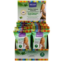 Peppermint and Leafy Citronella Facial Cleansing Wipes - Displayer of 12