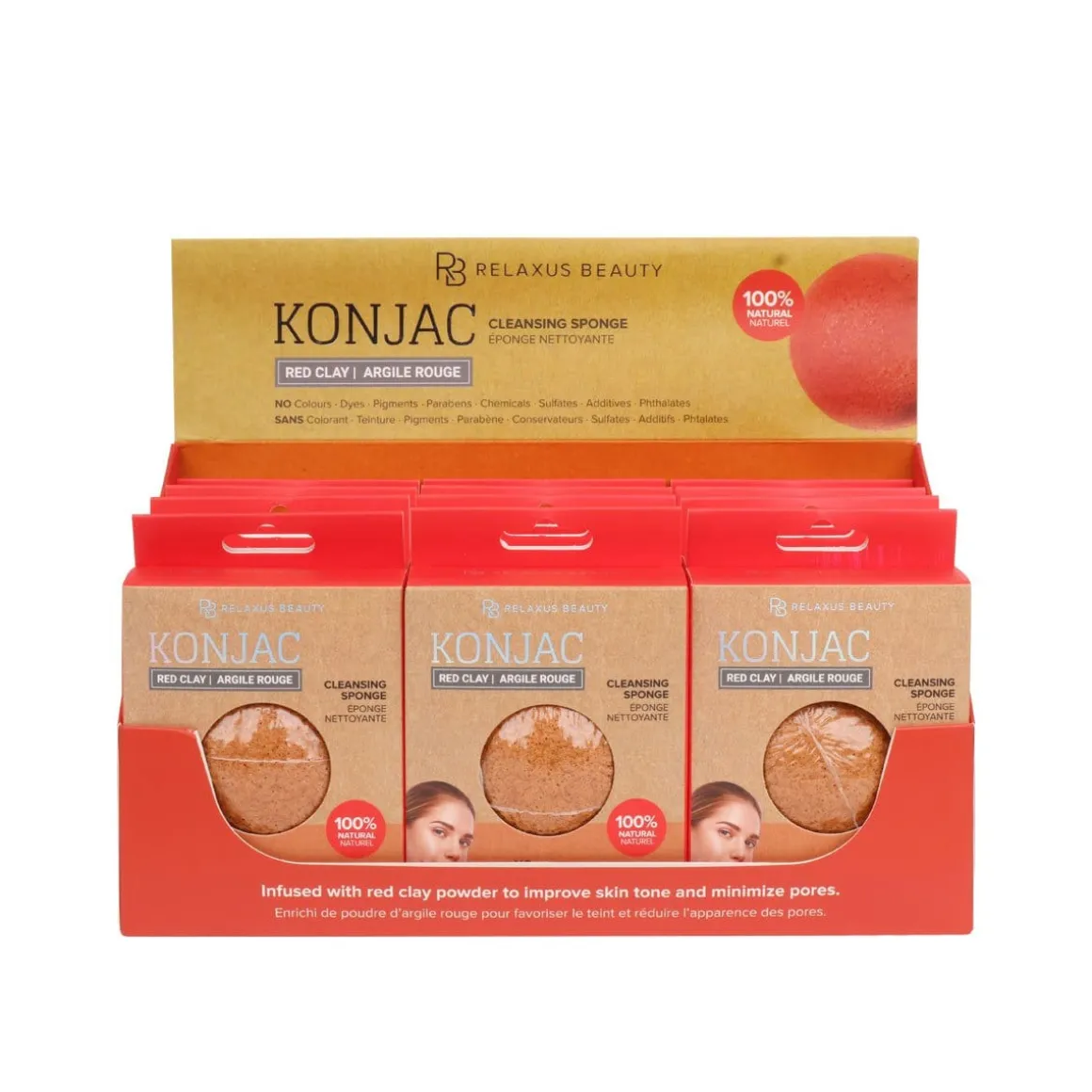 Red Clay Konjac Cleansing Sponge