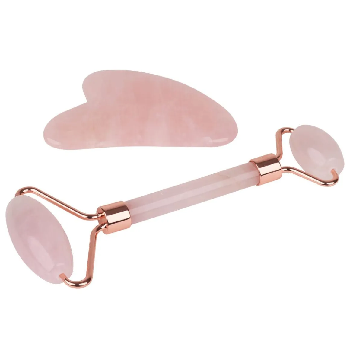 Rose Quartz Facial Roller & Gua Sha Set