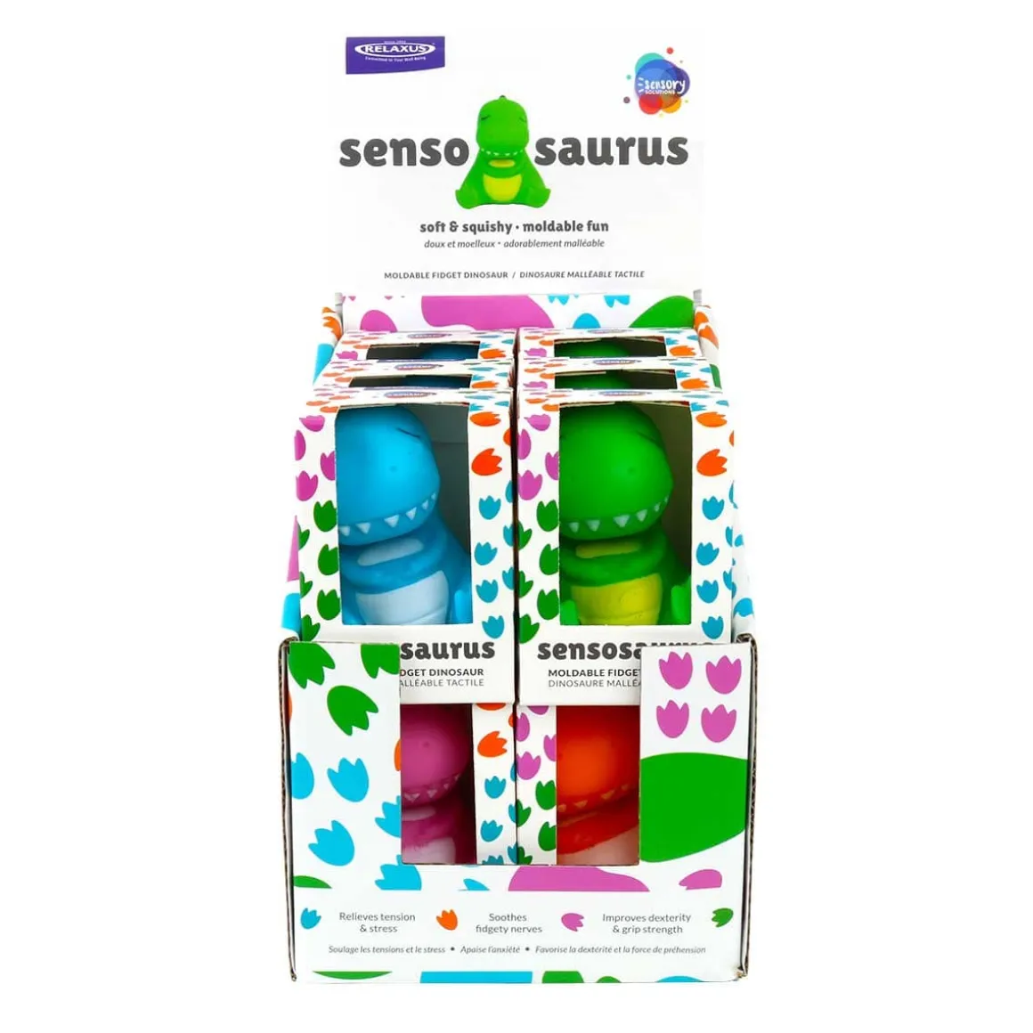 Sensosaurus Moldable Fidget Dinosaur Displayer of 12