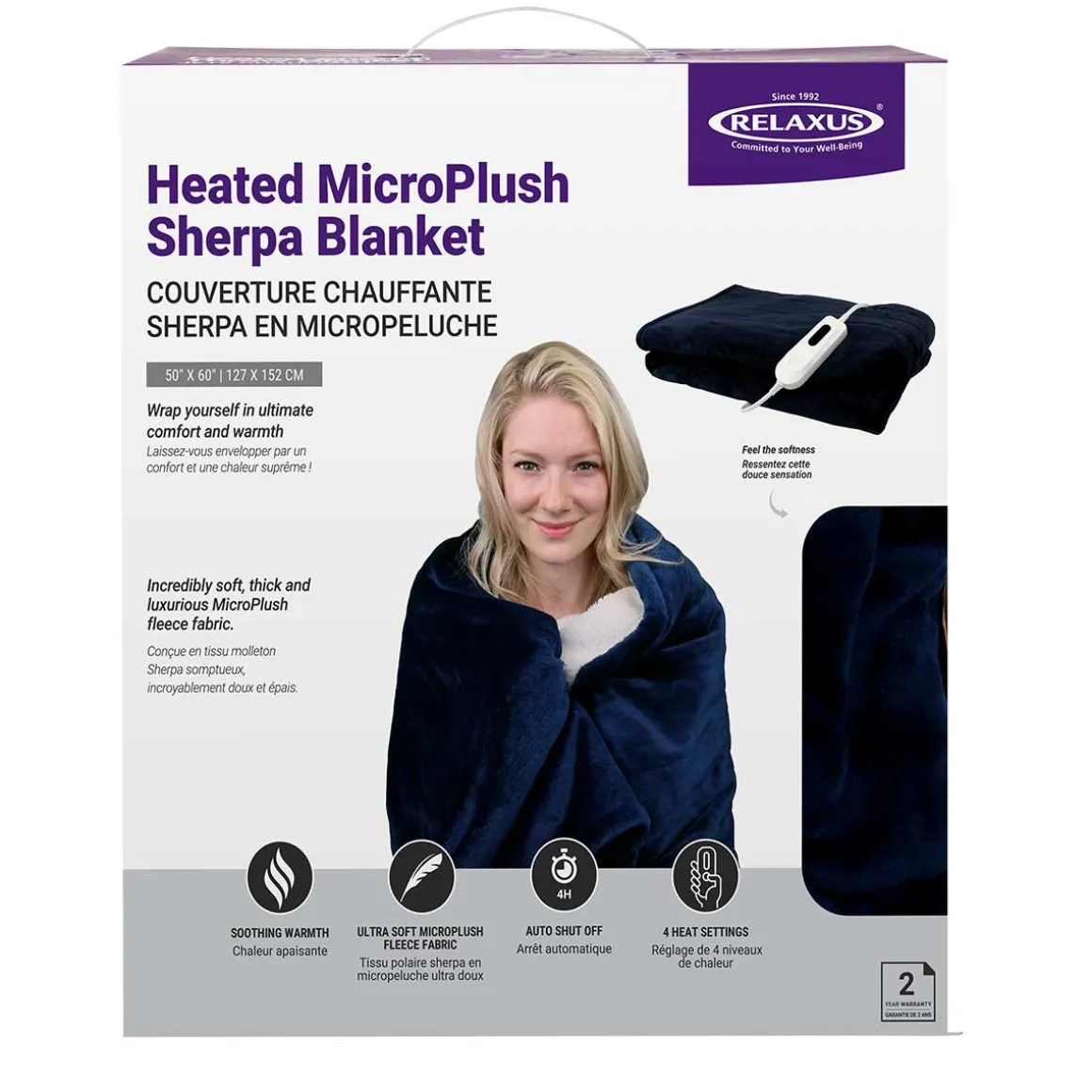 Sherpa Throw Heated Electric Blanket