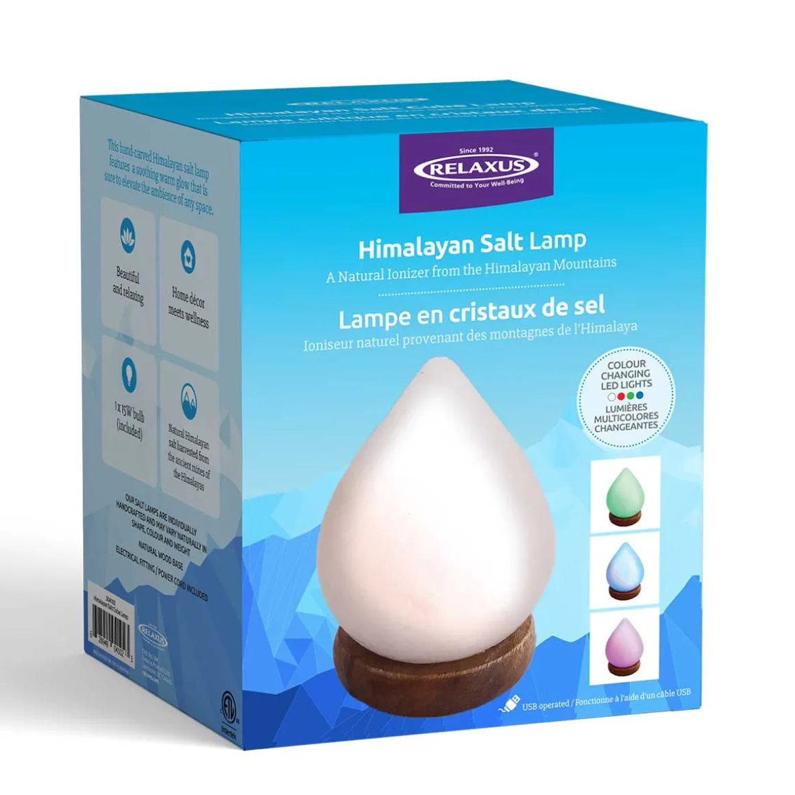 Teardrop Colour-Changing Mini Himalayan Salt Lamp