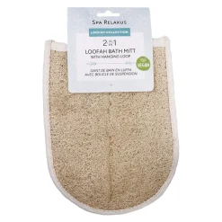 Vegan 2-IN-1 Loofah Bath Mitt with Hanging Loop