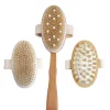 Wet & Dry Bamboo Bath Brush Kit with 3 Heads