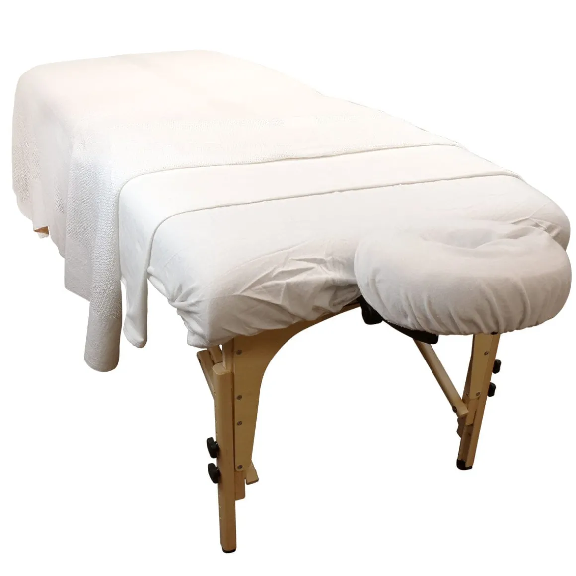 White Cotton Weave Massage Table Blanket 72" x 90"