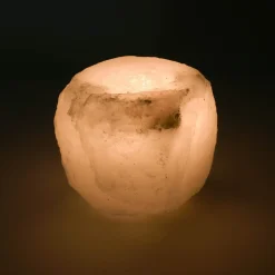 White Himalayan Salt Tea Light Holder